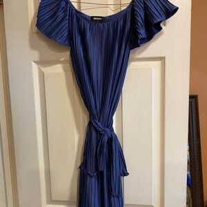 DKNY One Shoulder Blue Dress